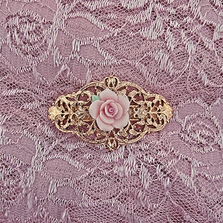 Martha Washington Rose Hair Clip